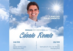 CÁSSIO REMIS, EX-VEREADOR MORTO EM PATROCÍNIO, RECEBE HOMENAGEM EM MISSA DE UM ANO DE FALECIMENTO