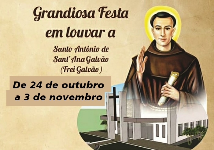 FESTA EM LOUVOR A FREI GALVÃO, NO BAIRRO D. DIVA, COMEÇA NESTA QUINTA (24)