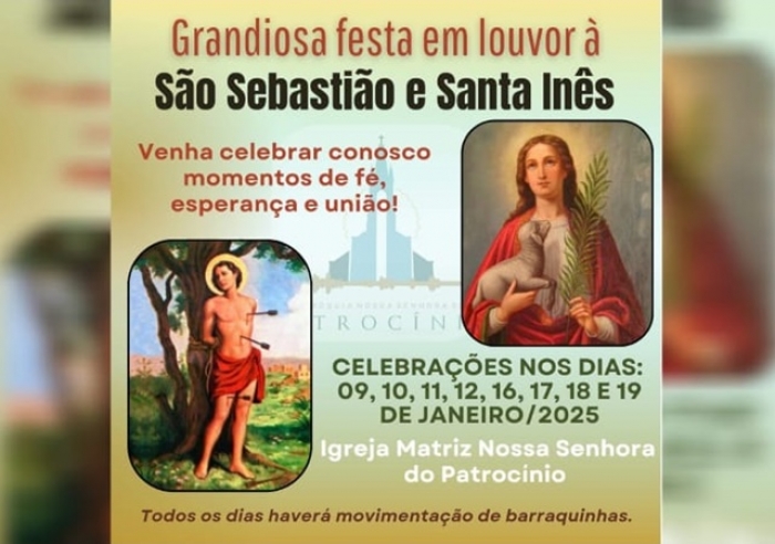 GRANDIOSA FESTA EM LOUVOR A SÃO SEBASTIÃO E SANTA INÊS