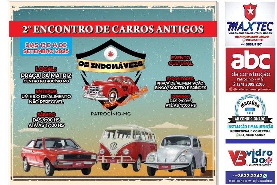 PATROCÍNIO SE PREPARA PARA O 2° ENCONTRO DE CARROS ANTIGOS – OS INDOMÁVEIS