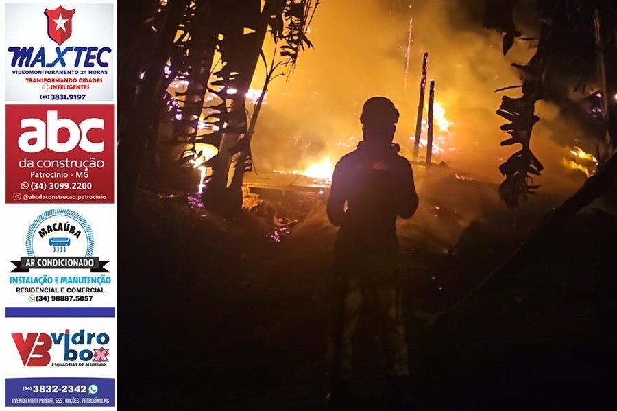 BARRACO ÀS MARGENS DA BR 365, EM PATROCÍNIO, É DESTRUÍDO POR INCÊNDIO