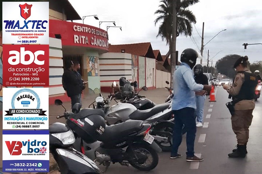 PM COLOCA EM PRÁTICA OPERAÇÃO ‘TRÂNSITO SEGURO’ NAS IMEDIAÇÕES DAS ESCOLAS EM PATROCÍNIO