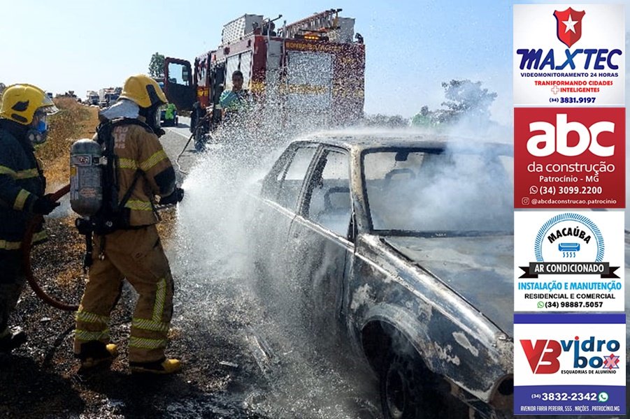 INCÊNDIO DESTRÓI MONZA NO KM 479 DA BR-365 EM PATROCÍNIO