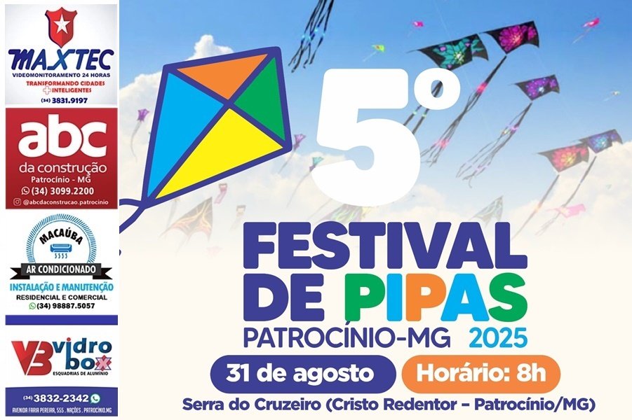 5º FESTIVAL DE PIPAS ACONTECE NESTE DOMINGO (31) NA SERRA DO CRUZEIRO