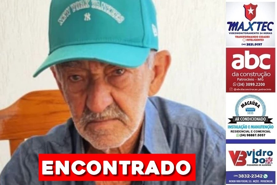 IDOSO DE 84 ANOS DESAPARECIDO DURANTE FESTA DE ROMARIA É ENCONTRADO APÓS 4 DIAS