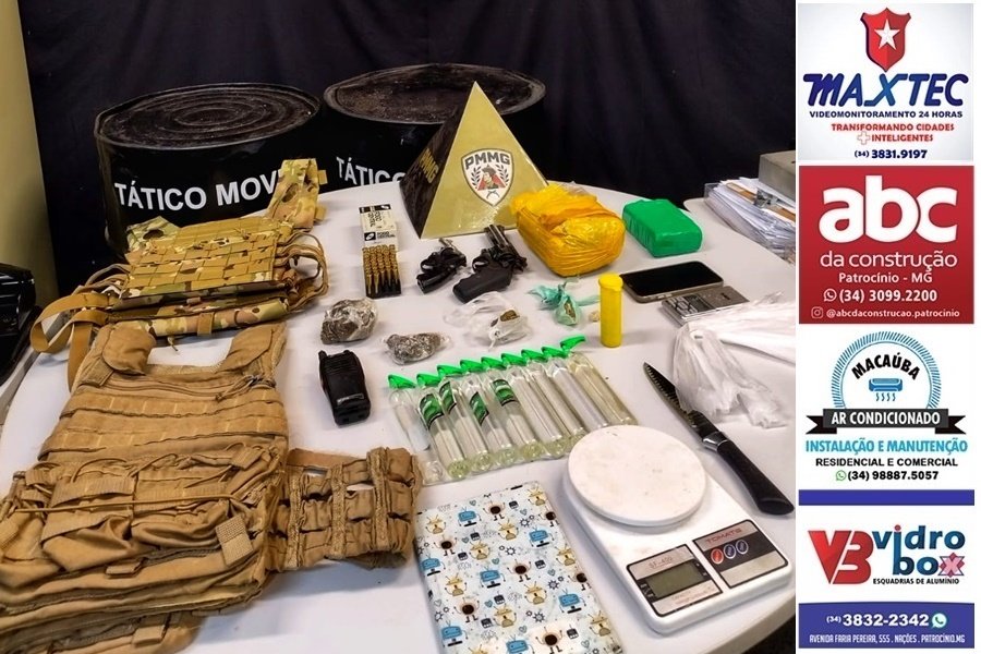 POLÍCIA MILITAR PRENDE AUTOR POR TRÁFICO DE DROGAS E APREENDE ARMAS E DEMAIS MATERIAIS SUSPEITOS