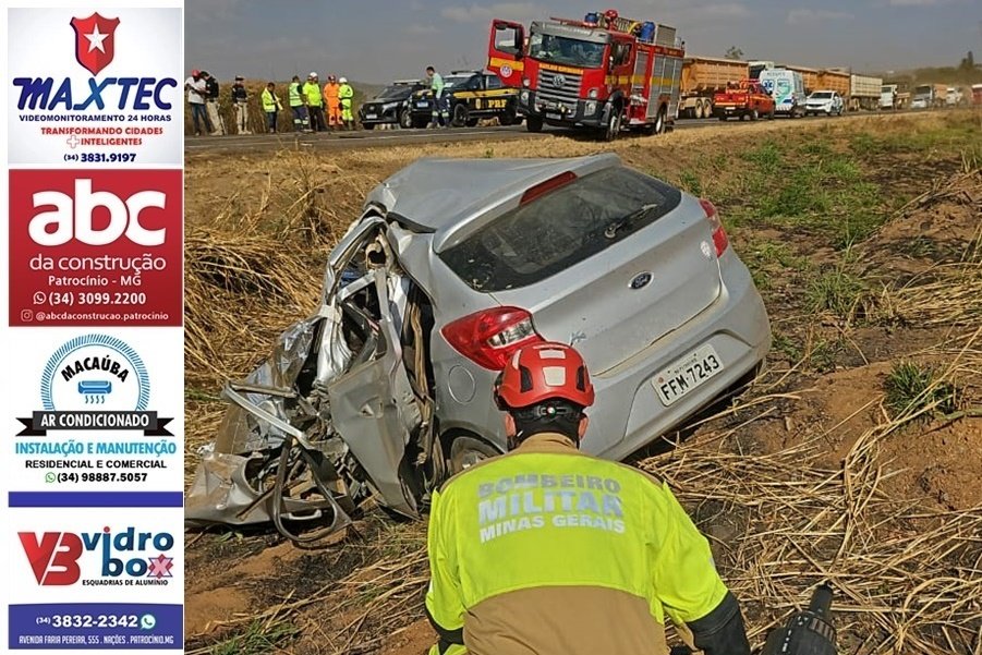 COLISÃO FRONTAL NA BR-365 DEIXA MOTORISTA MORTO E INTERDITA RODOVIA EM PATROCÍNIO