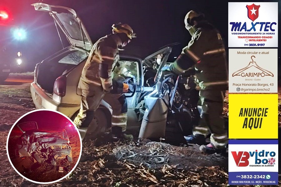 MG-188: COLISÃO FRONTAL ENTRE PATROCÍNIO E COROMANDEL DEIXA VÍTIMA FATAL E 3 FERIDOS