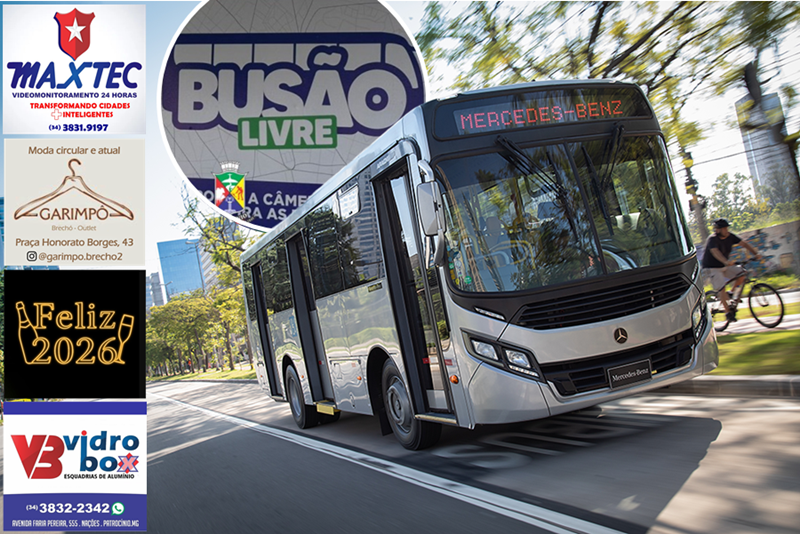 BUSÃO LIVRE ESTARÁ NAS RUAS A PARTIR DO DIA 1° DE JANEIRO DE 2026