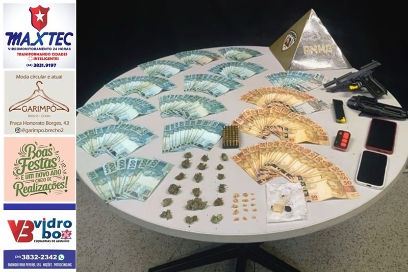 PM DESMANTELA PONTO DE TRÁFICO, APREENDE ARMA DE FOGO E QUASE R$ 15 MIL EM DINHEIRO NO MORADA NOVA