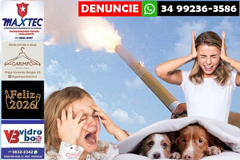 ATENÇÃO! FOGOS COM ESTAMPIDO SÃO PROIBIDOS NO FIM DE ANO