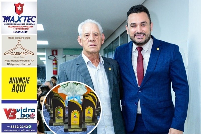 JACINTO DO MÓVEIS PATROCÍNIO RECEBE O MÉRITO EMPRESARIAL 2025 DO VEREADOR LEANDRO CAIXETA