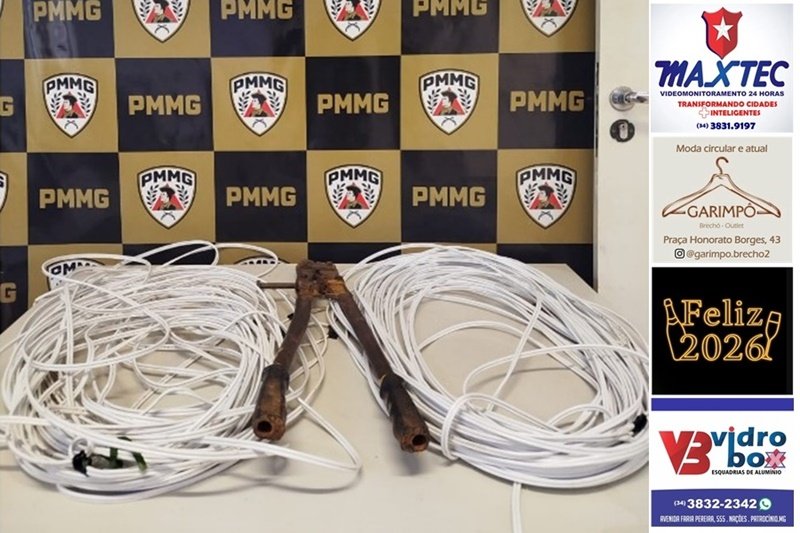 PM INTERCEPTA MENOR FURTANDO FIAÇÃO DE ILUMINAÇÃO NATALINA NO SERRA NEGRA