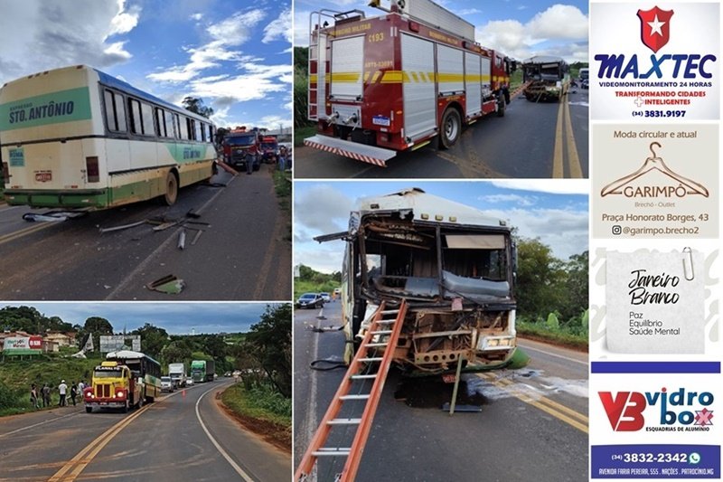 ÔNIBUS RURAL SE ENVOLVE EM ACIDENTE NA BR-365 E DEIXA 7 COM FERIMENTOS LEVES EM PATROCÍNIO