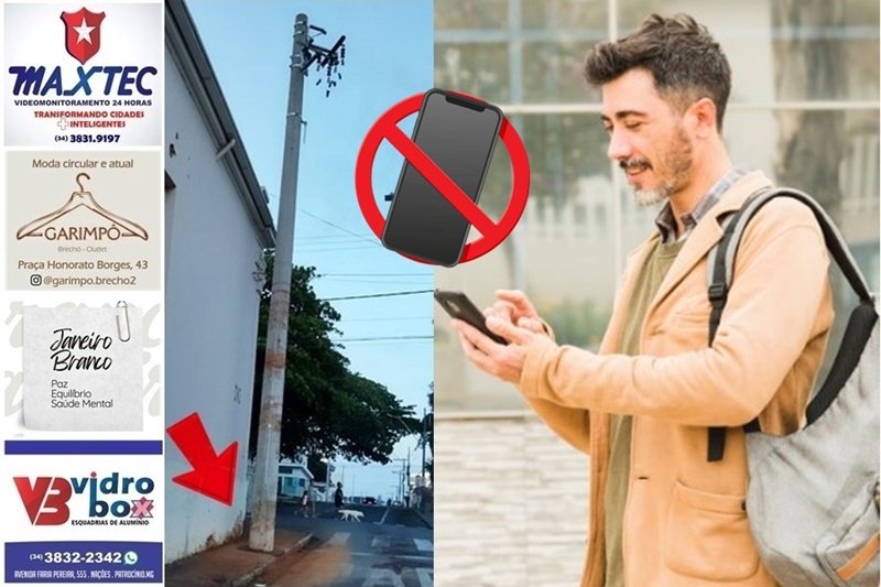 ALTA TENSÃO NA RUA RIO BRANCO, ONDE O POSTE TOMOU O LUGAR DO PEDESTRE