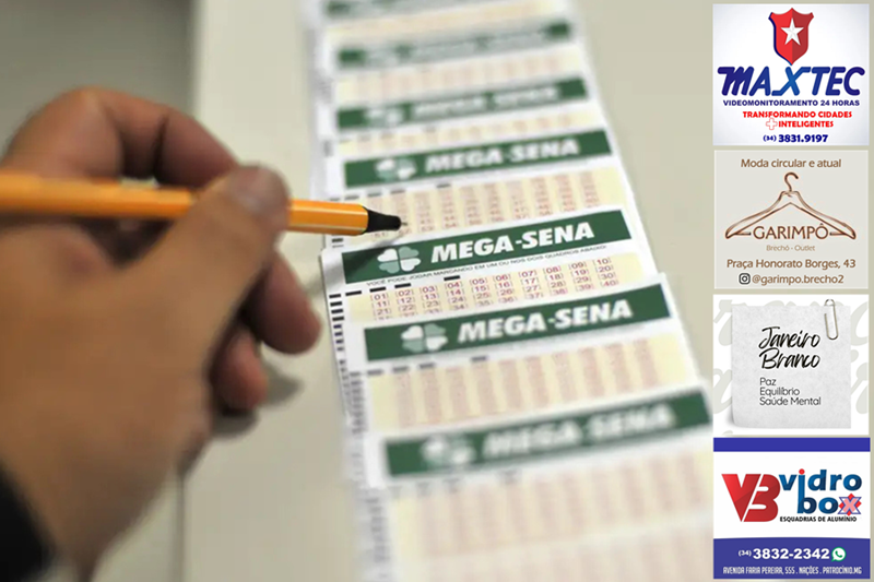 MEGA-SENA 2964 PREMIA MAIS UM APOSTADOR DE PATROCÍNIO, QUE FATURA R$ 22,8 MIL