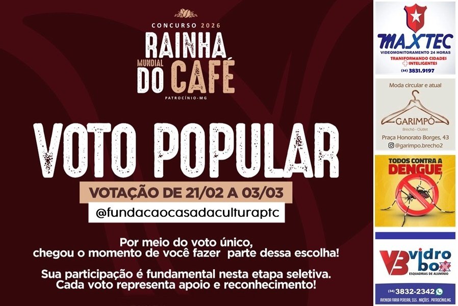 VOTAÇÃO POPULAR VAI DECIDIR CANDIDATA PARA A PRÓXIMA ETAPA DO RAINHA MUNDIAL DO CAFÉ