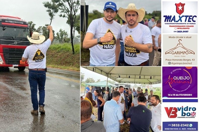 MANIFESTAÇÃO CONTRA O PEDÁGIO REÚNE POPULAÇÃO E LIDERANÇAS REGIONAIS NA BR-365