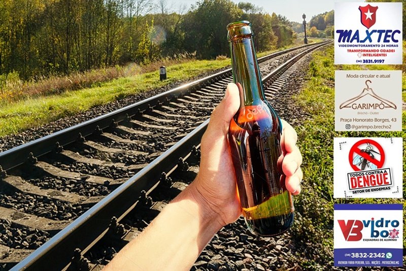 PEDESTRE EMBRIAGADO SE ASSUSTA COM LOCOMOTIVA E VIRA CASO DE POLÍCIA EM PATROCÍNIO