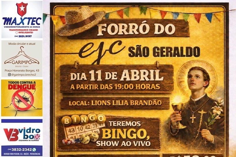 FORRÓ DO EJC SÃO GERALDO PROMETE NOITE ANIMADA E SOLIDÁRIA EM ABRIL