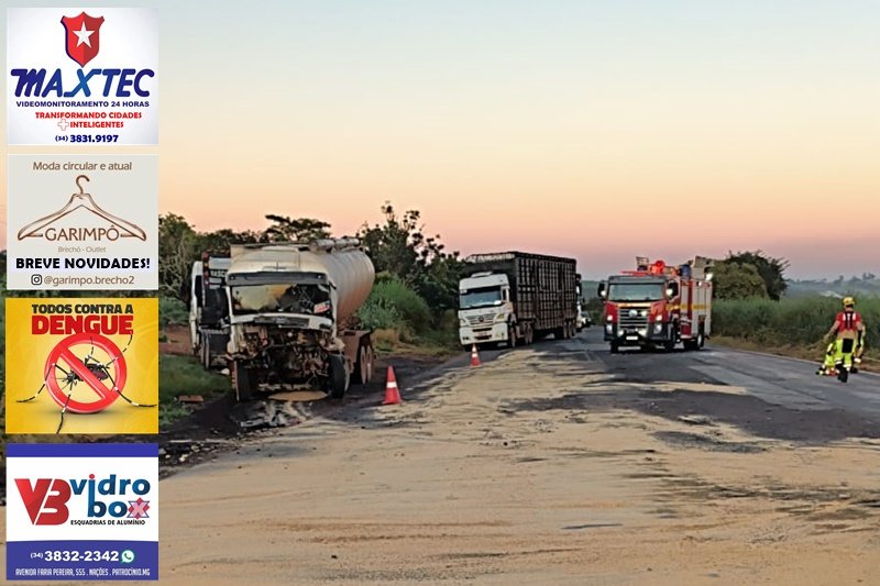 TRAGÉDIA NA BR-365: COLISÃO ENTRE CAMINHÕES DEIXA MÃE E BEBÊ MORTOS