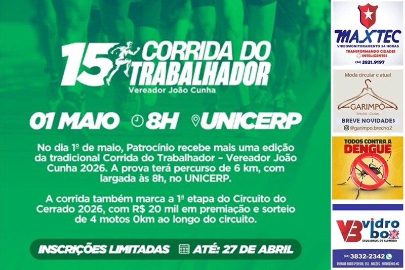 1° DE MAIO: 15ª CORRIDA DO TRABALHADOR MARCA A PRIMEIRA ETAPA DO CIRCUITO DO CERRADO 2026
