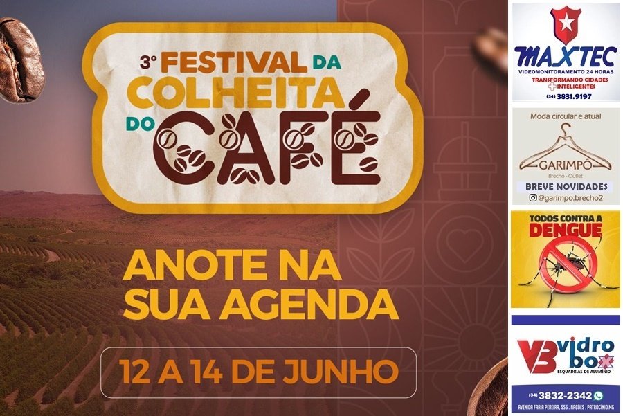 CULTURA MARCA DATA E DIVULGA ATRAÇÕES DO 3° FESTIVAL DA COLHEITA DO CAFÉ EM PATROCÍNIO