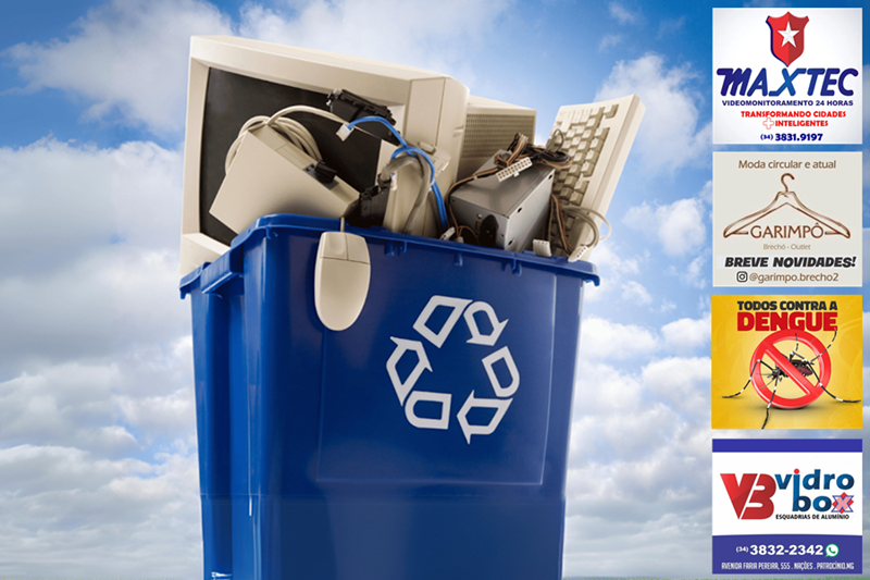 PATROCÍNIO: MAIS DE 10 TONELADAS DE RESÍDUOS ELETRÔNICOS TEM DESTINO SUSTENTÁVEL