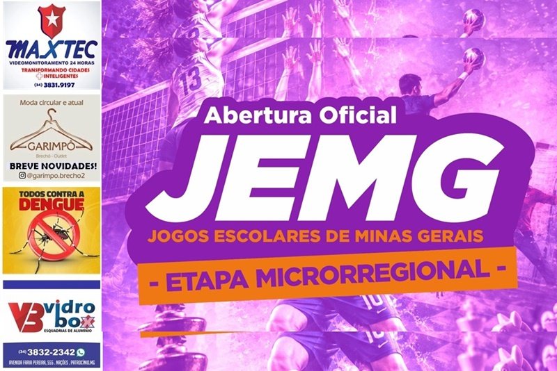PATROCÍNIO RECEBE ETAPA REGIONAL DO JEMG; ABERTURA É NO DIA 19, NO PTC