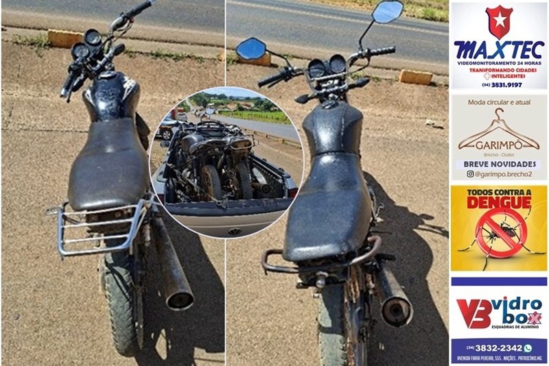 PM TIRA DE CIRCULAÇÃO DUAS MOTOCICLETAS IRREGULARES NO POVOADO DE MARTINS, EM PATROCÍNIO