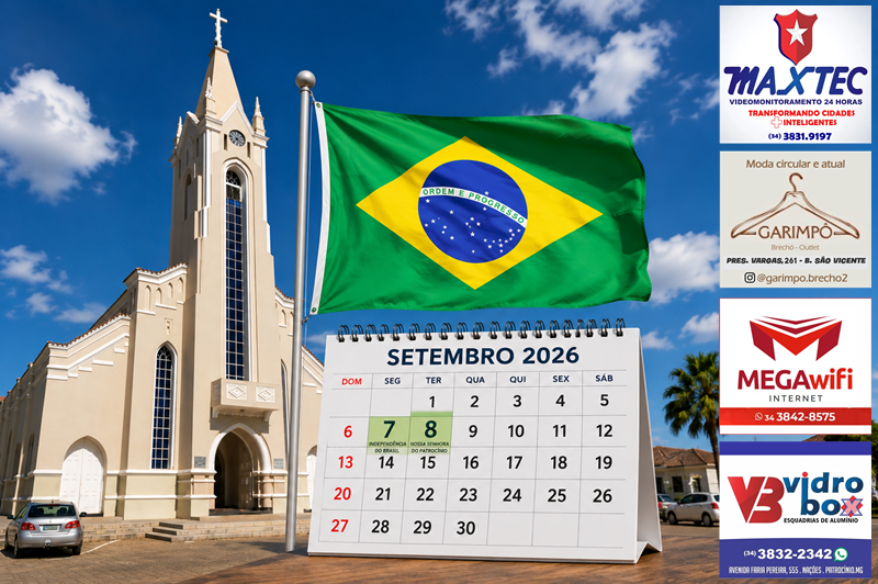 PATROCINENSES TERÃO MAIS UM FERIADÃO DE 4 DIAS EM SETEMBRO; ENTENDA O MOTIVO