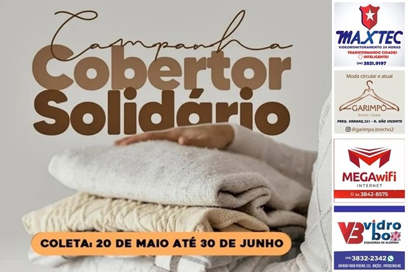 CAMPANHA COBERTOR SOLIDÁRIO SEGUE ARRECADANDO DOAÇÕES PARA FAMÍLIAS EM SITUAÇÃO DE VULNERABILIDADE