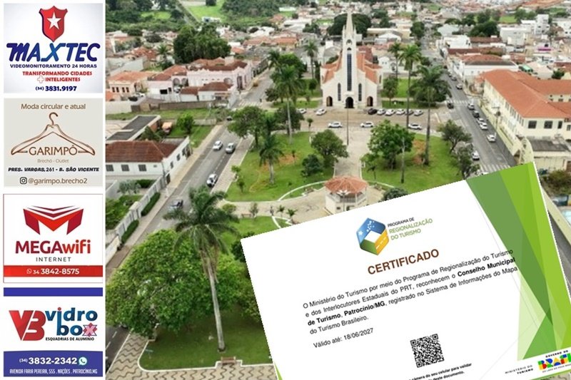 PATROCÍNIO MANTÉM CLASSIFICAÇÃO MÁXIMA NO MAPA DO TURISMO BRASILEIRO 2026