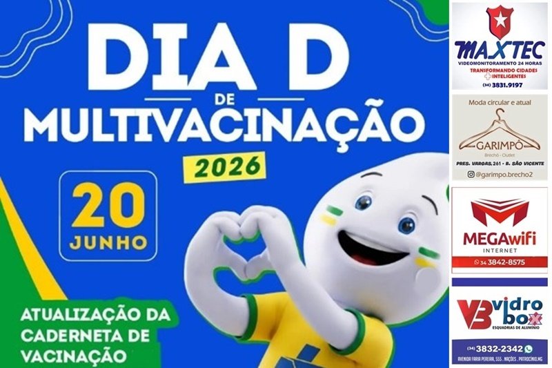 CAMPANHA DE MULTIVACINAÇÃO SERÁ NESTE SÁBADO, 20, EM TODAS AS UBS DO MUNICÍPIO