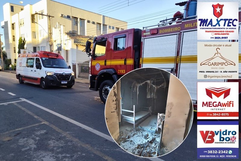HOMEM SOFRE QUEIMADURAS GRAVES APÓS INCÊNDIO CRIMINOSO NO CENTRO DE PATROCÍNIO