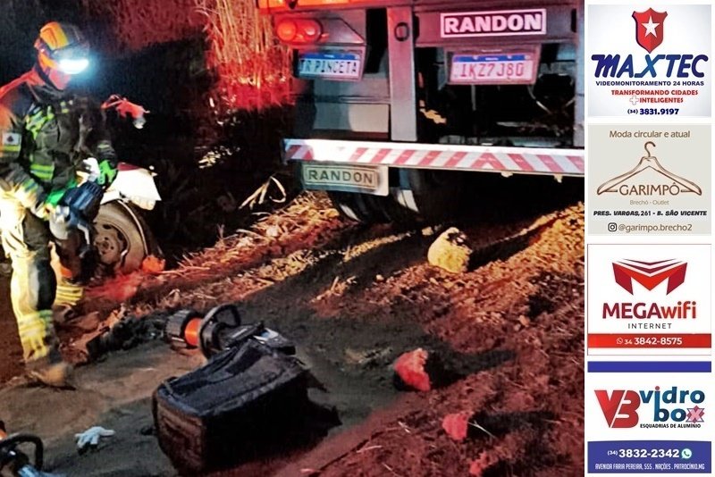 MOTORISTA MORRE APÓS COLISÃO FRONTAL ENTRE CARRO E CAMINHÃO NA BR-352, ENTRE ABADIA DOS DOURADOS E COROMANDEL