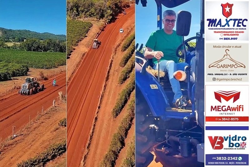 THIAGO MALAGOLI ACOMPANHA OBRAS DE ASFALTAMENTO DA ESTRADA DE DOURADOS: UM MARCO HISTÓRICO PARA A ZONA RURAL
