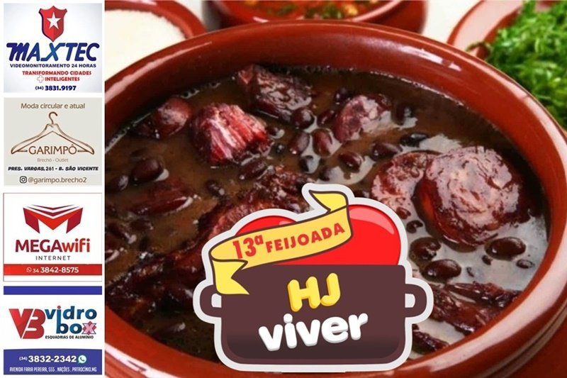 13ª FEIJOADA DA HJ VIVER É NESTA SEXTA, 10, COM SHOW DA BANDA WER E RENDA EM PROL DOS PACIENTES COM CÂNCER
