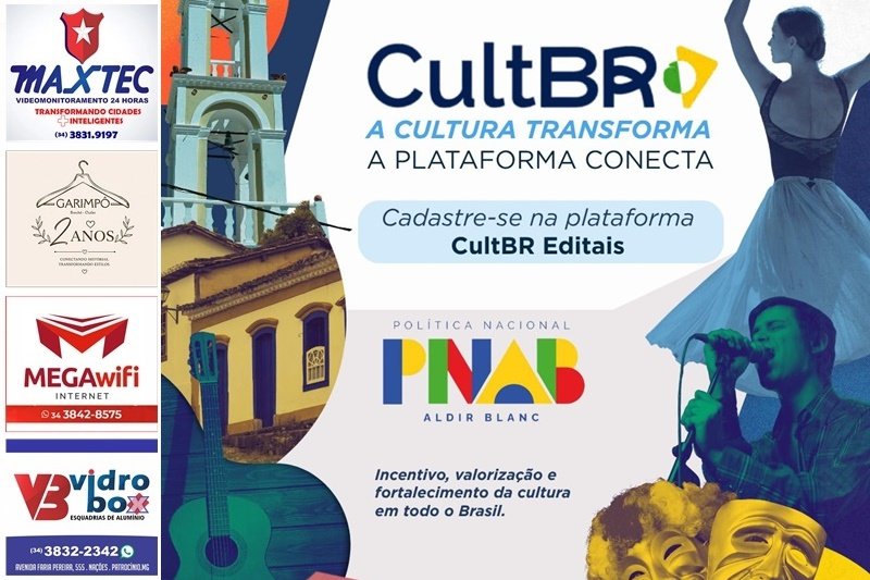 FAZEDORES DE CULTURA DE PATROCÍNIO JÁ PODEM SE CADASTRAR NA PLATAFORMA CULT EDITAIS