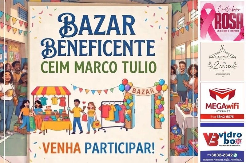 CEIM MARCO TÚLIO NOVAES FAZ BAZAR BENEFICENTE NESTE SÁBADO, 3 DE OUTUBRO